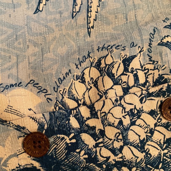 Margaritaville men’s tropical button down short sleeve shirt XXL blues & white - Picture 4 of 5